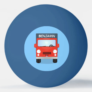 Cute red kawaii truck cartoon afbeelding pingpongbal