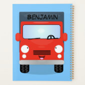 Cute red kawaii truck cartoon afbeelding planner (Achterkant)
