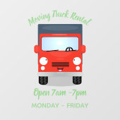 Cute red kawaii truck cartoon afbeelding raamsticker (Vel)