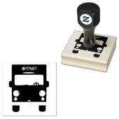 Cute red kawaii truck cartoon afbeelding rubberstempel (Gestempeld)