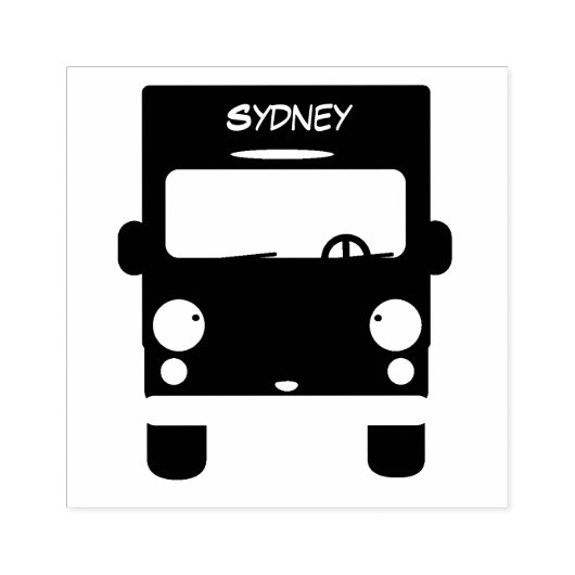 Cute red kawaii truck cartoon afbeelding rubberstempel (Afrduk)