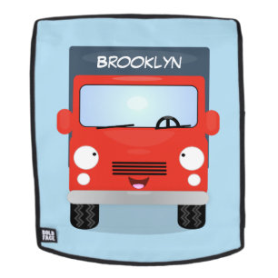 Cute red kawaii truck cartoon afbeelding rugtassen