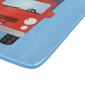 Cute red kawaii truck cartoon afbeelding snijplank (Hoek)