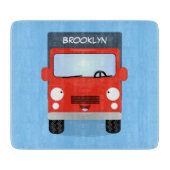 Cute red kawaii truck cartoon afbeelding snijplank (Voorkant)