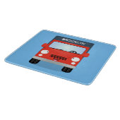 Cute red kawaii truck cartoon afbeelding snijplank (Hoek)