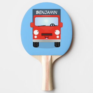 Cute red kawaii truck cartoon afbeelding tafeltennisbatje