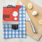 Cute red kawaii truck cartoon afbeelding theedoek (Quarter Fold)