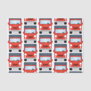 Cute red kawaii truck cartoon afbeelding tissuepapier