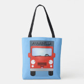 Cute red kawaii truck cartoon afbeelding tote bag (Achterkant)