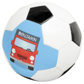 Cute red kawaii truck cartoon afbeelding voetbal (Drie kwart)