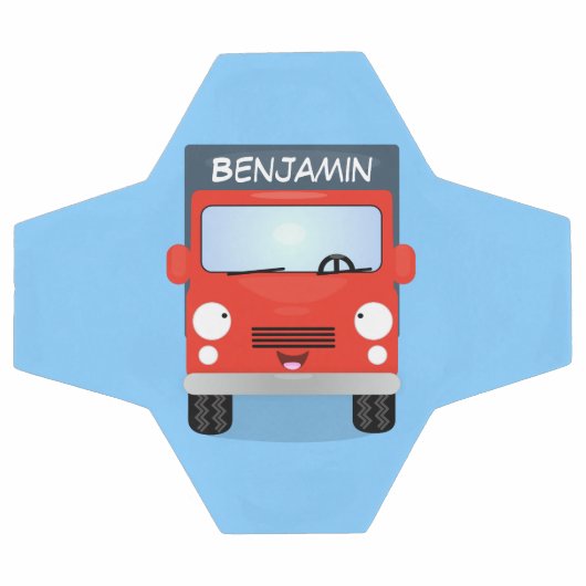 Cute red kawaii truck cartoon afbeelding voetbal (Enkel)