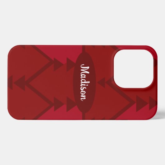 Cute Red Kerstbomen Holiday Custom Name iPhone Hoesje (Achterkant horizontaal)
