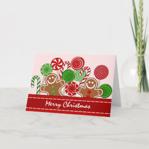Cute red Kersthandlangers Feestdagen Kaart