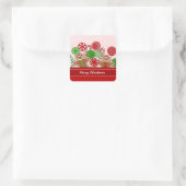 Cute red Kersthandlangers Vierkante Sticker (Tas)