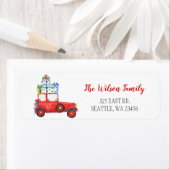 Cute  Red Kerstmis Adres Etiket (Insitu)