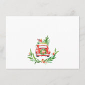 Cute Red Kerstmis Boerderij Truck Rustic Moving Aankondiging (Achterkant)