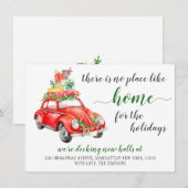 Cute Red Kerstmis Boerderij Truck Rustic Moving Aankondiging (Voorkant / Achterkant)