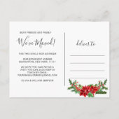 Cute Red Kerstmis Car Holiday Moving Announge Briefkaart (Achterkant)