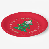 Cute Red Kerstmis, feestdag feestdag Papieren Bordje (Gekanteld)