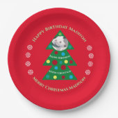 Cute Red Kerstmis, feestdag feestdag Papieren Bordje (Voorkant)