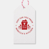 Cute Red Kerstmis op maat gemaakt met liefde Cadeaulabel (Voorkant)