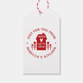 Cute Red Kerstmis op maat gemaakt met liefde Cadeaulabel