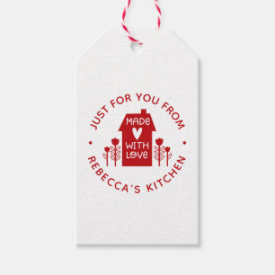 Cute Red Kerstmis op maat gemaakt met liefde Cadeaulabel