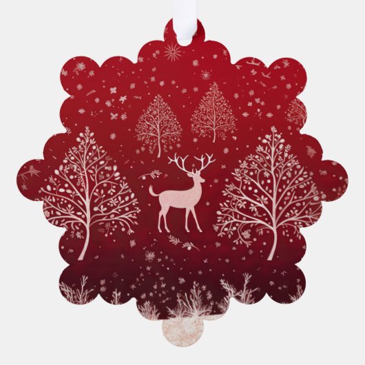 Cute Red Kerstmis Ornament Kaart (Achterkant)