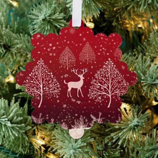 Cute Red Kerstmis Ornament Kaart (Insitu (Drie))