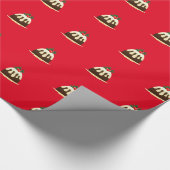 Cute Red Kerstmis Pudding Cadeaupapier (Hoek)