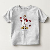 Cute Red Kerstmis Snowman Kinder Shirts (Voorkant)