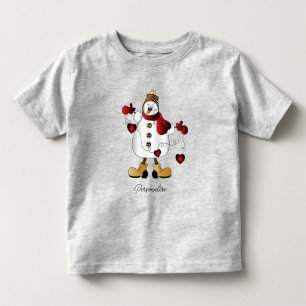 Cute Red Kerstmis Snowman Kinder Shirts
