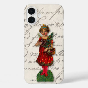 Cute Red Kerstmis Victoriaans Angel iPhone 16 Plus Hoesje