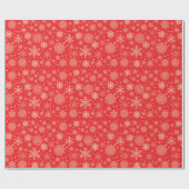 Cute red kerstsnowflakes - kerstcadeaus cadeaupapier (Vlak)