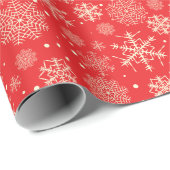 Cute red kerstsnowflakes - kerstcadeaus cadeaupapier (Rol Hoek)