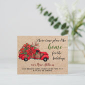 Cute Red Kersttruck Verplaatsende aankondiging Briefkaart (Staand voorkant)