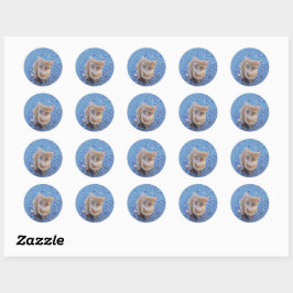 Cute red kitten ronde sticker