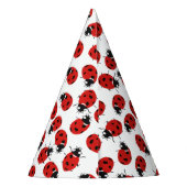 Cute Red Ladybug 1st Birthday Party Feesthoedjes (Achterkant)