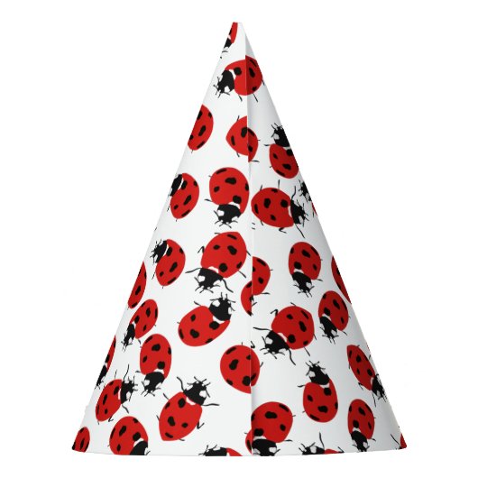 Cute Red Ladybug 1st Birthday Party Feesthoedjes (Achterkant)