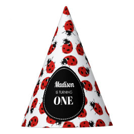 Cute Red Ladybug 1st Birthday Party Feesthoedjes