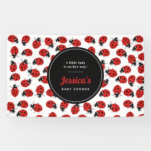 Cute Red Ladybug Baby shower Girl Spandoek (Horizontaal)