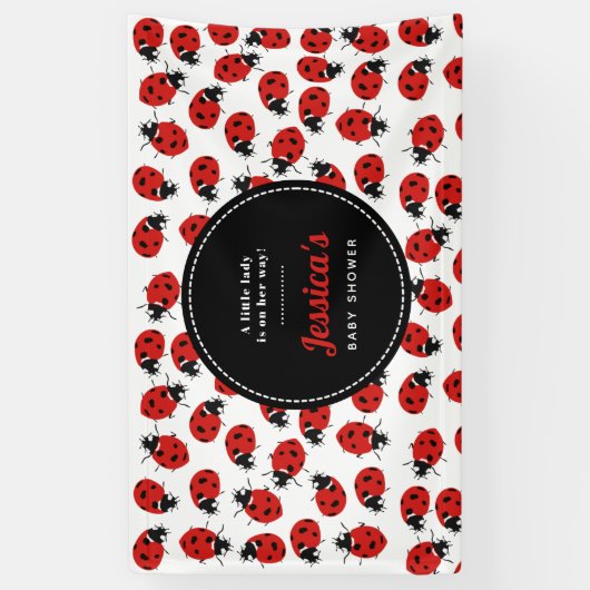 Cute Red Ladybug Baby shower Girl Spandoek (Verticaal)
