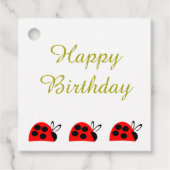 Cute Red Ladybug Birthday Bedankjes Labels (Voorkant)