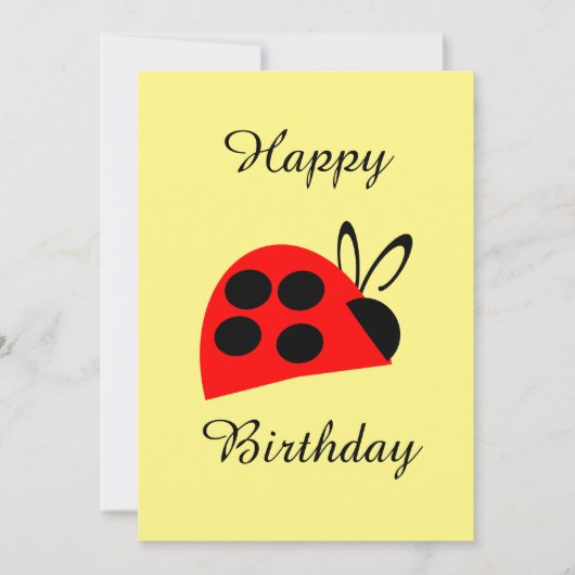 Cute Red Ladybug Birthday Kaart (Voorkant)