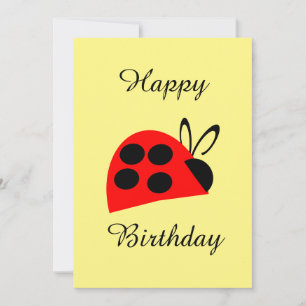 Cute Red Ladybug Birthday Kaart