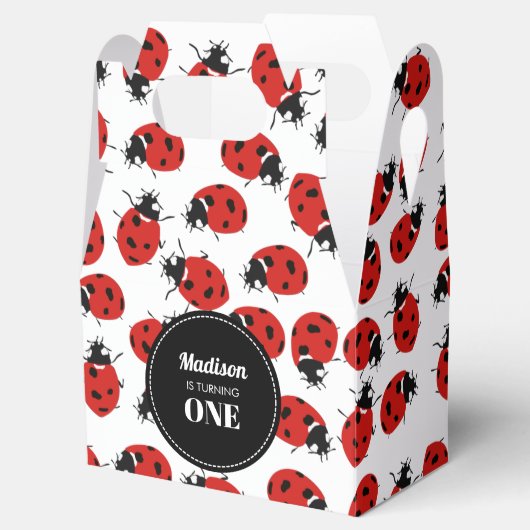 Cute Red Ladybug Birthday Party Bedankdoosjes (Geopend)