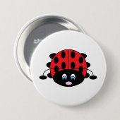 Cute Red Ladybug Button (Voorkant /achterkant)