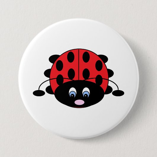 Cute Red Ladybug Button (Voorkant)