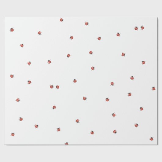 Cute Red Ladybug Cadeaupapier (Vlak)