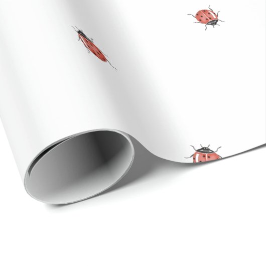 Cute Red Ladybug Cadeaupapier (Rol Hoek)